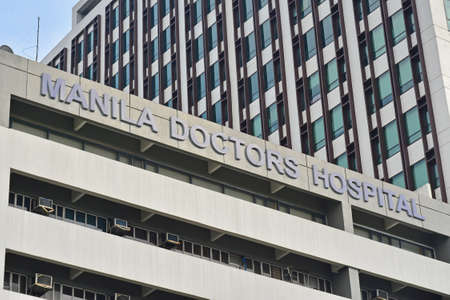 MANILA, PH - JUNE 24 - Manila doctors hospital facade on June 24, 2018 in Manila, Philippines.のeditorial素材