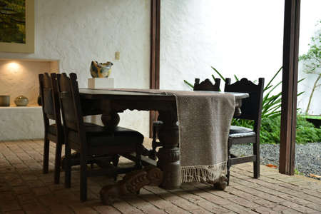 RIZAL, PH - DEC 22 - Pinto art museum interior chairs and table on December 22, 2018 in Antipolo, Rizal, Philippinesのeditorial素材