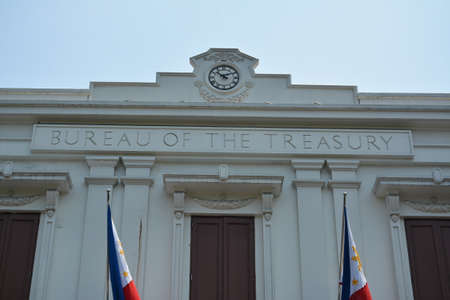 MANILA, PH - APR 7 - Bureau of the treasury building facade at Intramuros on April 7, 2019 in Manila, Philippines.のeditorial素材