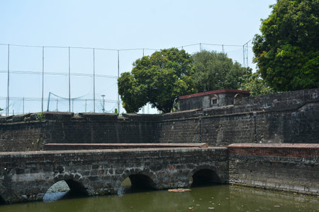 MANILA, PH - APR 7 - Fort Santiago lake at Intramuros on April 7, 2019 in Manila, Philippines.のeditorial素材