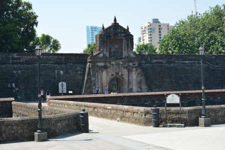 MANILA, PH - APR 7 - Fort Santiago facade at Intramuros on April 7, 2019 in Manila, Philippines.のeditorial素材