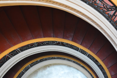 Spiral staircase use for walking up and down plus an access to all levels of museum