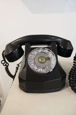 MANILA, PH - FEB 8 - Vintage rotary phone at First united building museum on February 8, 2020 in Escolta, Manila, Philippines.のeditorial素材