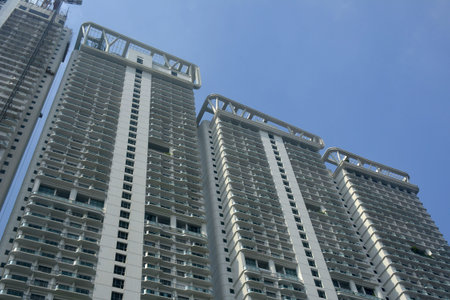 MAKATI, PH - OCT 6 - Acqua residences condominium facade on October 6, 2018 in Makati, Philippines.