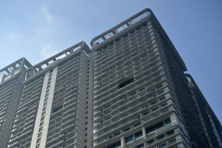MAKATI, PH - OCT 6 - Acqua residences condominium facade on October 6, 2018 in Makati, Philippines.