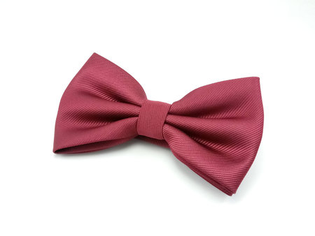 Men maroon color bowtie use to put on collar of polo wear