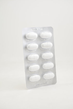MANILA, PH - SEPT 10 - Calcium carbonate calcimate supplement blister foil pack on September 10, 2020 in Manila, Philippines.のeditorial素材