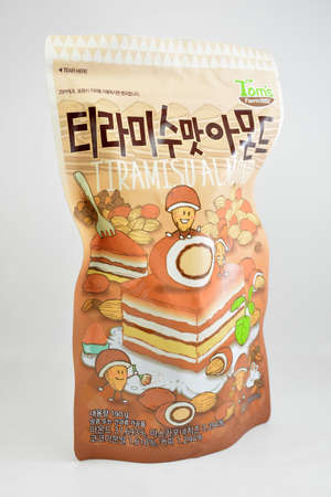 MANILA, PH - SEPT 10 - Toms farm tiramisu almond nuts on September 10, 2020 in Manila, Philippines.のeditorial素材