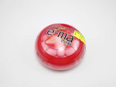MANILA, PH - OCT 14 - Ema strawberry candy on October 14, 2020 in Manila, Philippines.のeditorial素材