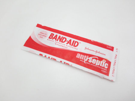 MANILA, PH - OCT 7 -  Band aid adhesive bandage on October 7, 2020 in Manila, Philippines.のeditorial素材