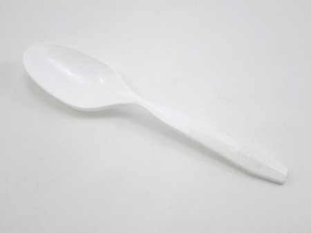 MANILA, PH - OCT 9 - McDonalds disposable plastic spoon on October 9, 2020 in Manila, Philippinesのeditorial素材