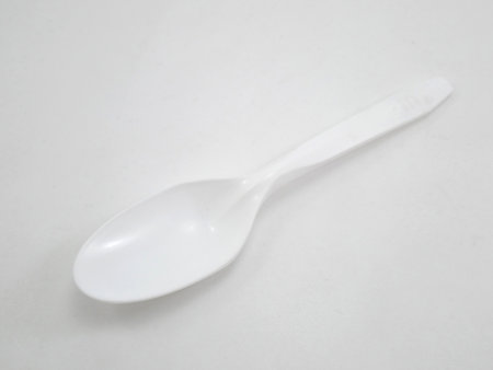 MANILA, PH - OCT 9 - McDonalds disposable plastic spoon on October 9, 2020 in Manila, Philippinesのeditorial素材