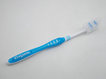 MANILA, PH - OCT 27 - Colgate super flex blue toothbrush on October 27, 2020 in Manila, Philippines.のeditorial素材