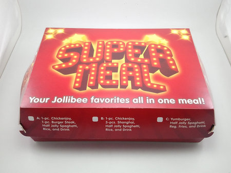 MANILA, PH - OCT 27 - Jollibee super meal on October 27, 2020 in Manila, Philippines.