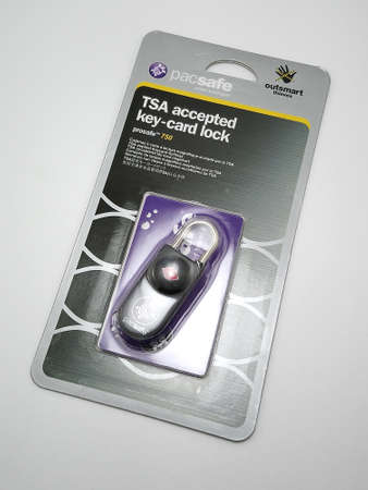 MANILA, PH - NOV 26 - Pacsafe TSA accepted key card lock on November 26, 2020 in Manila, Philippines.のeditorial素材