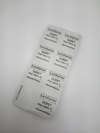 MANILA, PH - NOV 26 - Lacidipine lacipil tablet on November 26, 2020 in Manila, Philippines.のeditorial素材