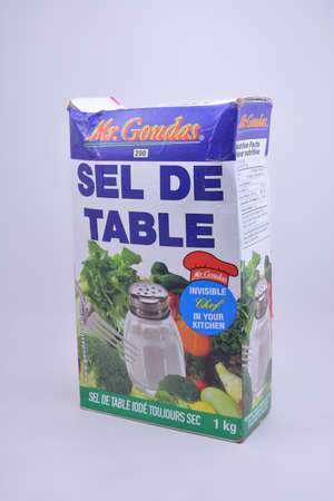 MANILA, PH - SEPTEMBER 30 - Mister Goudas table salt on September 30, 2021 in Manila, Philippines.のeditorial素材