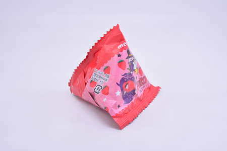 MANILA, PH - OCT 22 - Meiji strawberry chocolate on October 22, 2021 in Manila, Philippines.のeditorial素材