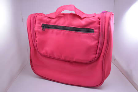 Pink waterproof carry pouch use to put small item toiletriesの写真素材