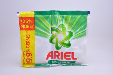 MANILA, PH - AUGUST 24 - Ariel sunrise fresh laundry powder soap on August 24, 2021 in Manila,...