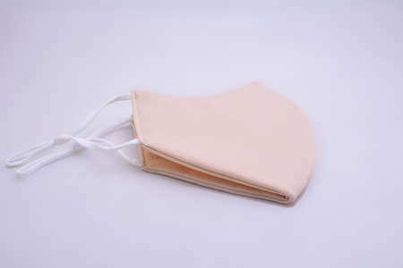 Flesh color washable face mask wear use to cover mouth against virus for adultsの写真素材