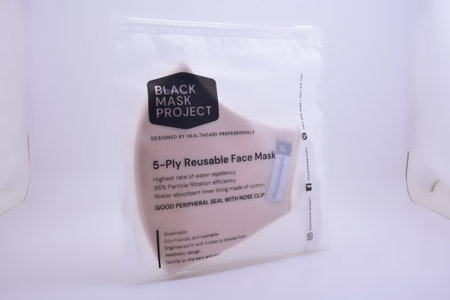 MANILA, PH - OCT 27 - Black mask project face mask adult regular size on October 27, 2021 in Manila,...