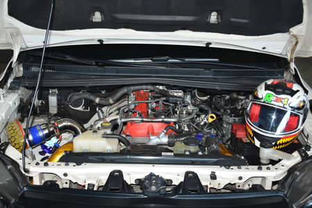 MARIKINA, PH - NOV 8 - Toyota innova car engine at Wild Rides car show on November 8, 2021 in Marikina, Philippines.のeditorial素材