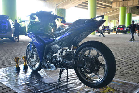MARIKINA, PH - NOV 8 - Aftermarket motorcycle at Wild Rides car show on November 8, 2021 in Marikina, Philippines.のeditorial素材