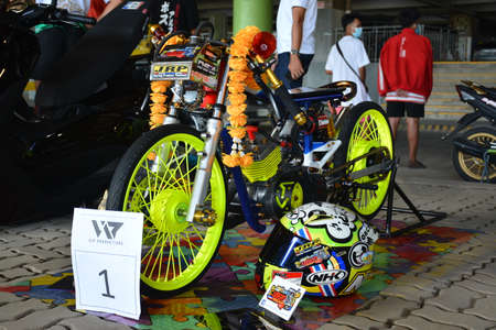 MARIKINA, PH - NOV 8 - Aftermarket motorcycle at Wild Rides car show on November 8, 2021 in Marikina, Philippines.のeditorial素材
