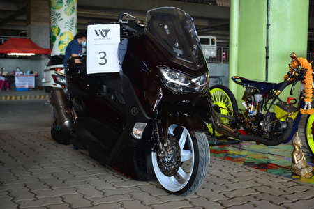 MARIKINA, PH - NOV 8 - Aftermarket motorcycle at Wild Rides car show on November 8, 2021 in Marikina, Philippines.のeditorial素材