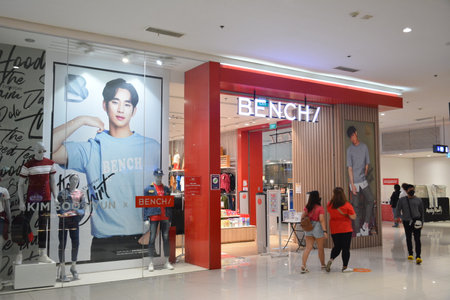 QUEZON CITY, PH - NOV 27 - Bench wear facade on November 27, 2021 in Quezon City, Philippines. Bench is a fashion outlet in the Philippines.のeditorial素材