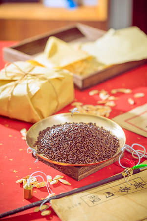 Chinese ancient Chinese herbal medicine cassia seedの写真素材