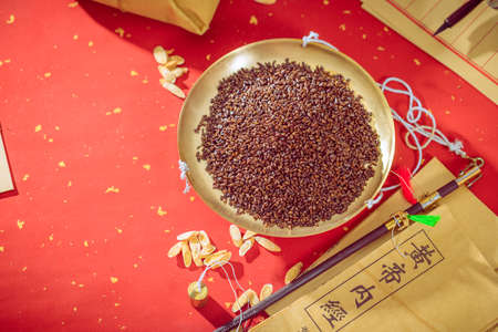 Chinese ancient Chinese herbal medicine cassia seedの写真素材