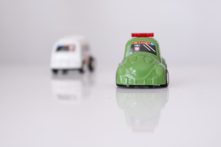 two toy carsの写真素材