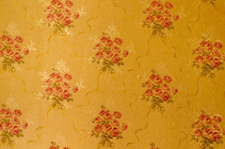 old wallpaper with flowers pattern