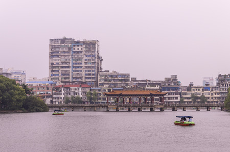 Cityscape with view of pavilionのeditorial素材