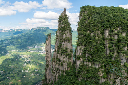 scenery of Enshi Canyonの写真素材