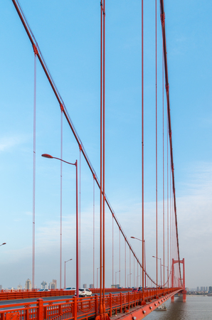 Suspension Bridge in Wuhanの写真素材