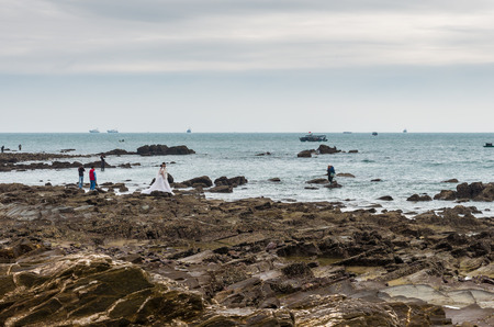 landscape of Guangtouling Beach,Beihai cityのeditorial素材