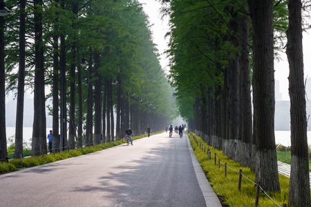 East Lake scenery in Wuhanのeditorial素材