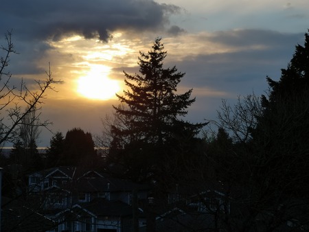 Sunset in Vancouver Canadaの写真素材