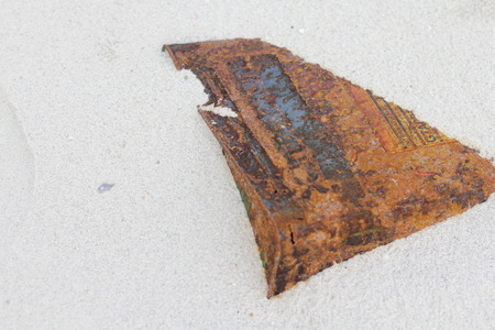 rust piece of bucketの写真素材