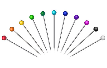 Set of pins, various colors