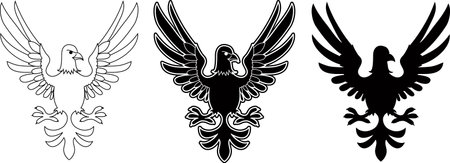 Three variants of eagle emblemsのイラスト素材