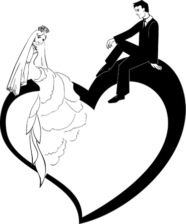 Illustration of Wedding Coupleのイラスト素材