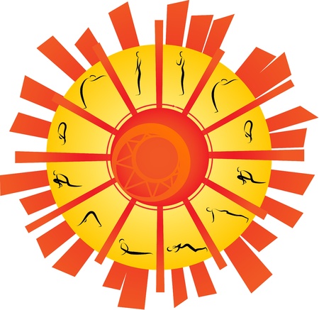 Illustration of Yoga Surya Namaskaraのイラスト素材