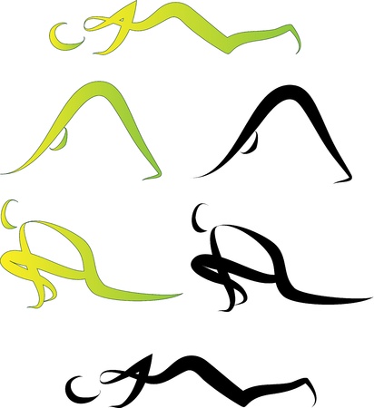 Illustration of Yoga Asanasのイラスト素材