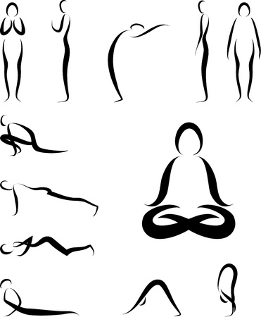 Illustration of Yoga Asanasのイラスト素材