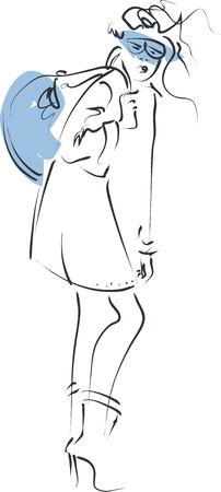 Vector illustration of a girlのイラスト素材