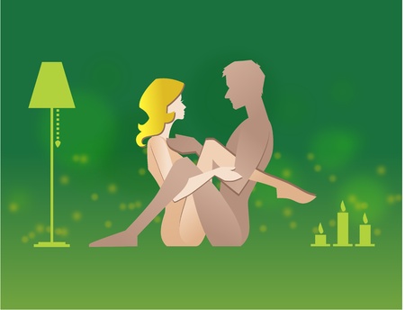 Vector illustration of couple in sex poseのイラスト素材